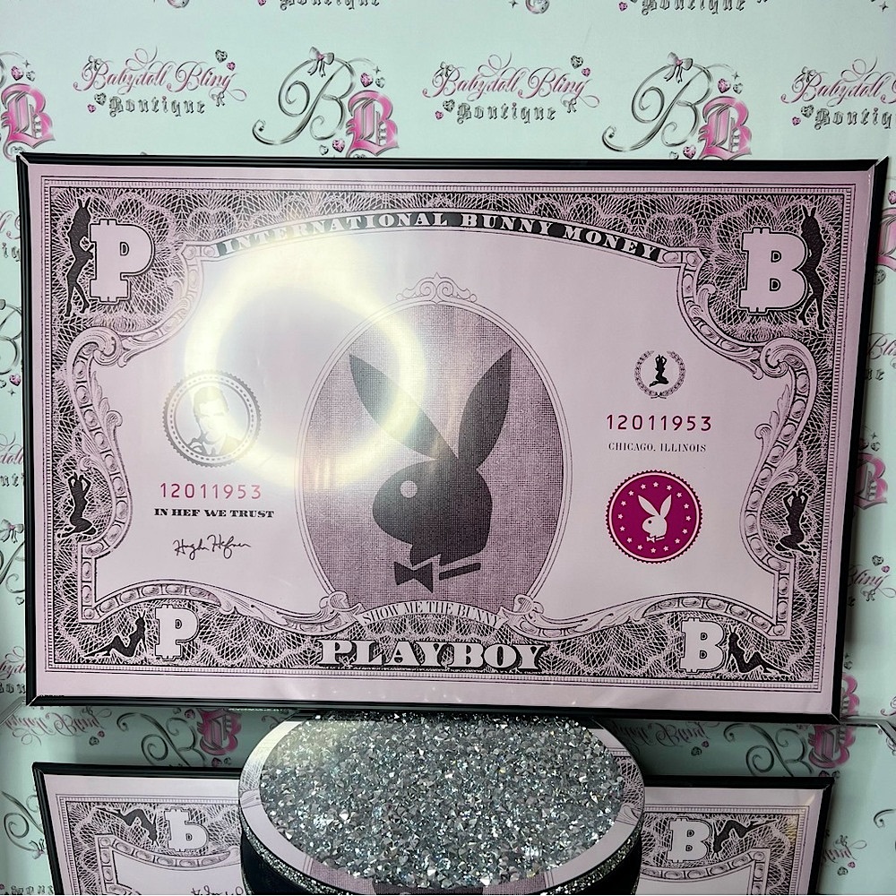 Playboy Bunny poster bunny money art Print wall decor rare 2000s vintage